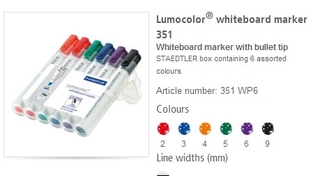 Lumocolor® whiteboard marker 351 - Whiteboard marker with bullet tip