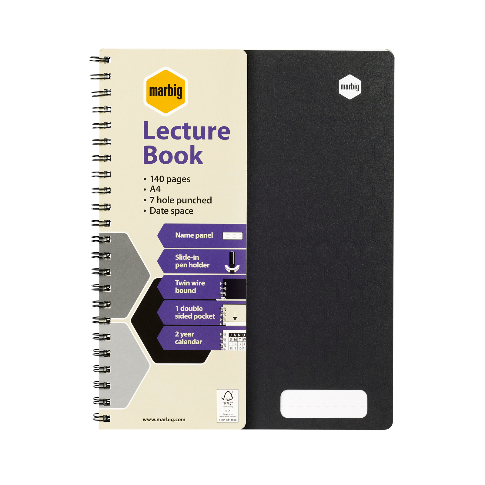 $48.70 Lecture Books A4 140 Page Spiral Marbig 17181F Black Pack 10 ...