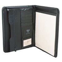 Compendium Waterville WB32A4 Bonded Leather Zippered Note Holder Black #WB32A4-BLACK