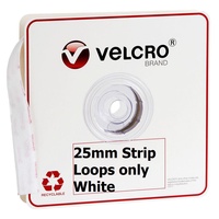 Velcro Strip 25m roll Loop Only 25x25m White #43362 V14848 
