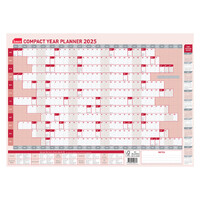  Year Planner 2025 Sasco 420x594 10435 1/2 size Rolled Compact Workstation Calendar #1043525