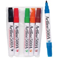 Pentel Maxiflo Slim Whiteboard Markers - Bullet Tip - Assorted Colours  (Pack of 4), YMWL5M-4