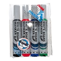 Whiteboard Marker MWL5-4 Pentel Maxiflo Bullet pack 4 Assorted 