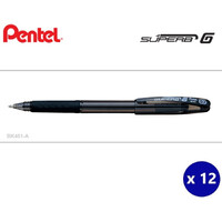 Pens Pentel BK401A Superb G 0.7mm Ballpoint Black Box 12 BK401-A (BK401A)