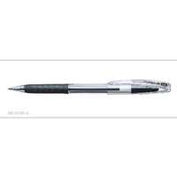 Pen Pentel Superb Ballpoint Rubber Grip  .7mm Black Box 12 #BK101AE Hyperb FINE