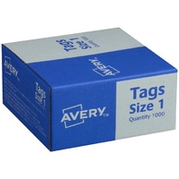 Shipping Tags size 1 35x70mm  Buff Box 1000 Manilla Avery 11000 no string