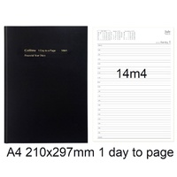 Diary Financial A41 25/26 14m4 A4 1 day to page Black Collins 297x210 14M4.P99-2526 stock due late march