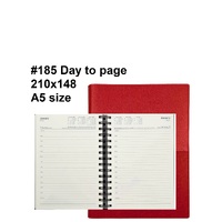Diary 2025 Vanessa 185.V15-25 A5 Day to page Red (7am - 8pm, hourly) 210x148mm 185v15