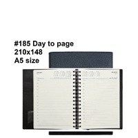 Diary 2025 Vanessa 185.V99-25 A5 Day to page Black Wire-O Bound (7am - 8pm) hourly 210x148mm