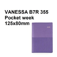 Diary 2025 VANESSA B7R 355.V55-25 week Purple POCKET WTO week WIRE-O BOUND 355v55 Lilac