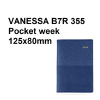Diary 2025 VANESSA B7R 355.V59-25 week Blue POCKET WTO week WIRE-O BOUND 355v59