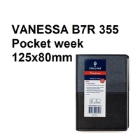 Diary 2025 VANESSA B7R 355.V99-25 week Black POCKET WTO week WIRE-O BOUND