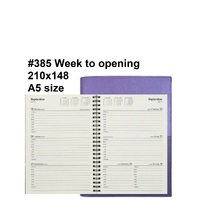 Diary 2025 VANESSA 385.V55-25 A5 Week Lilac Purple Week to View 9am-5pm, hour 385V55