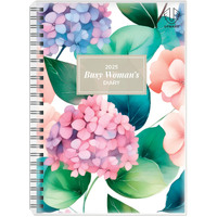 Diary 2025 Upward 4404-352-25 A5 Hydrangea Busy Woman's Week to Opening 1 hour 8am-6pm Wire-O bound page size 210x148mm
