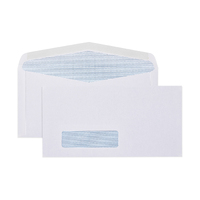 Envelope 120x235 DLX [WF1] [Sec]  [LnS] box 500 Cumberland 605114 white windowface •  Lick & Stick •  Window 28 x 95mm (32in 16up)