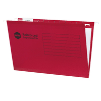 Suspension Files Marbig  FC Red With Tabs + Inserts 8100253 Box 25 REINFORCED