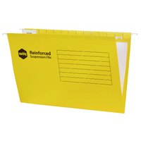 Suspension Files  Marbig FC Yellow With Tabs + Inserts 8100255 Box 25 REINFORCED
