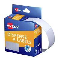 Label dispenser box 19x36mm Avery 937217 DMR1936W Avery Label Rectangle White Dispenser Pack 450 RemovableLabels