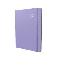 Diary 2025 LEGACY CL41.55-25 A4 1 Day to page Purple soft-touch cover 1/2 hour times 7.30am-7.30pm