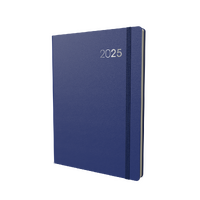 Diary 2025 LEGACY CL41.60-25 A4 1 Day to page BLUE soft-touch cover 1/2 hour times 7.30am-7.30pm