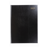 Diary 2025 Essential A4 1 Day to a Page ESSA41.99-25 BLACK NO TIMES, JUST LINES