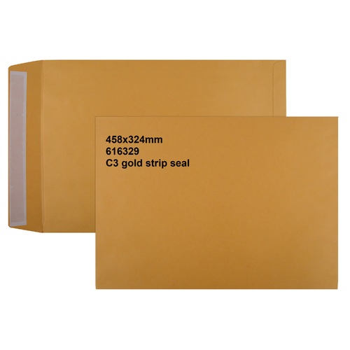 Envelope 458x324 C3 box  50 Gold Cumberland 616329 Strip Peel and Seal 100GSM 10301380