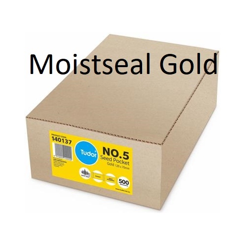 Seed pocket envelopes 120x65mm no 5 Gold Kraft Tudor 140137 box 500 Moistseal #142886 #617162 140137 