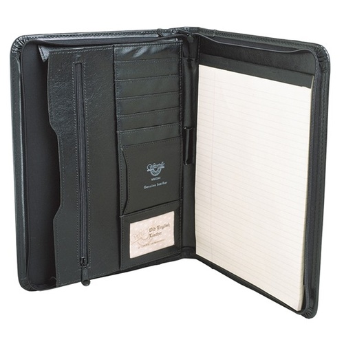 Compendium Waterville WB32A4 Bonded Leather Zippered Note Holder Black #WB32A4-BLACK