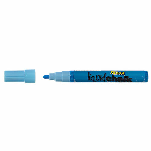 Chalk Marker Texta Liquid Dry Wipe 4.5mm Blue Card of 1 0387950 Bullet tipped #387950S