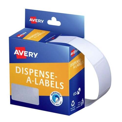 Label dispenser box 19x36mm Avery 937217 DMR1936W Avery Label Rectangle White Dispenser Pack 450 RemovableLabels